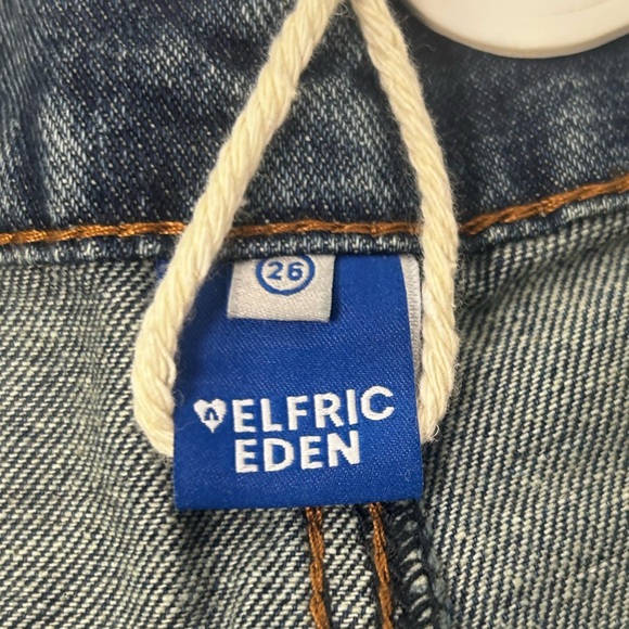 NWT Aelfric Eden Black Star Blue  Denim Jeans Jorts Shorts Streetwear Size 26/2 - Picture 3 of 16